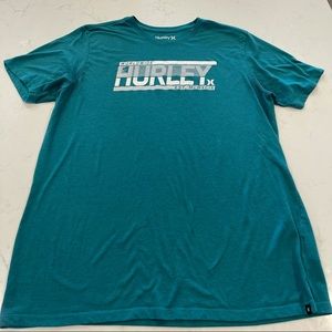 Men’s Large Hurley Teal T Shirt - Nike Dri-Fit
